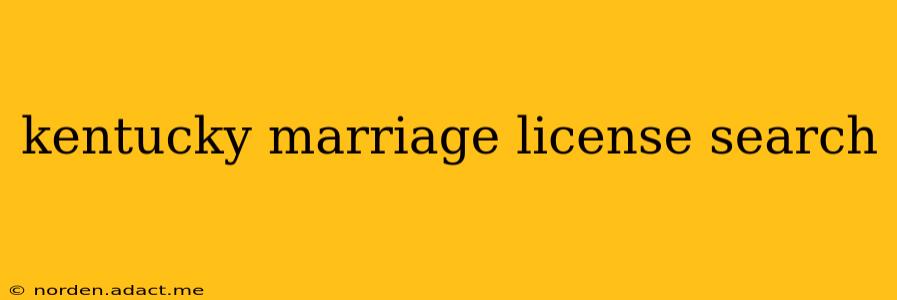 kentucky marriage license search
