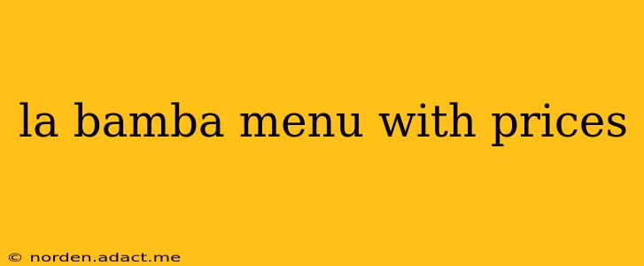 la bamba menu with prices