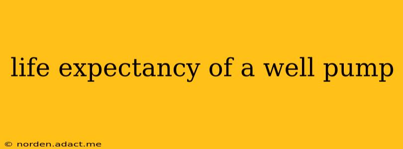 life expectancy of a well pump