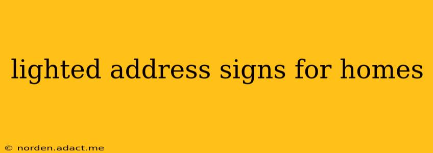 lighted address signs for homes