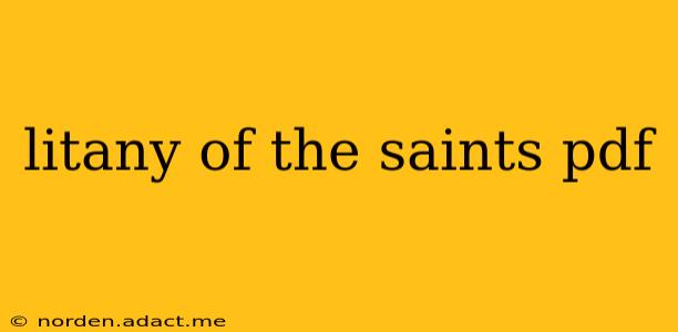 litany of the saints pdf