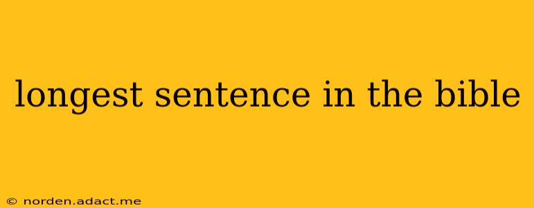 longest sentence in the bible