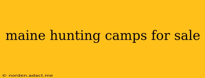 maine hunting camps for sale