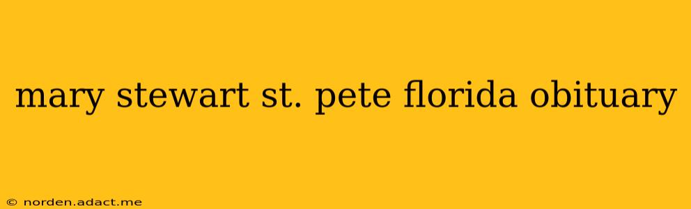 mary stewart st. pete florida obituary