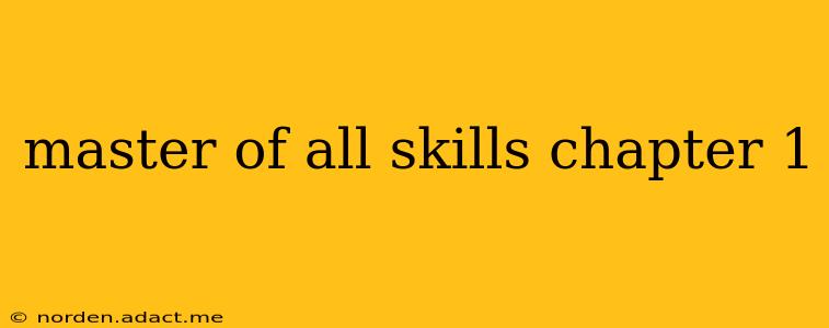 master of all skills chapter 1