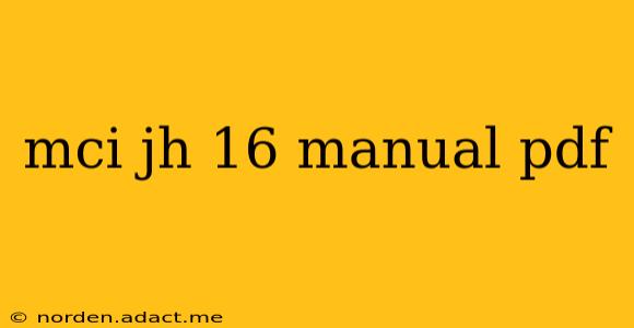 mci jh 16 manual pdf