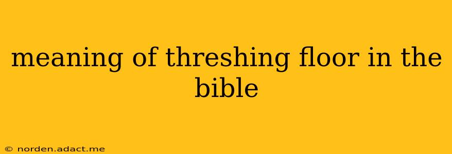 meaning of threshing floor in the bible