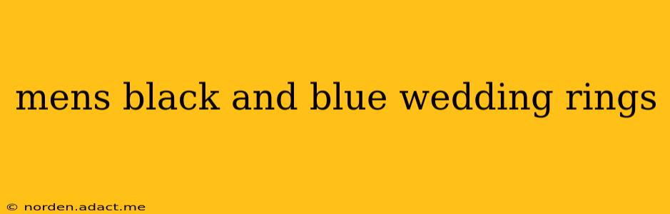 mens black and blue wedding rings
