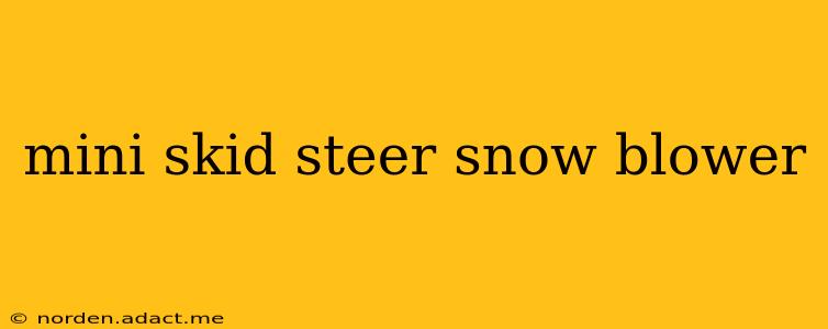 mini skid steer snow blower