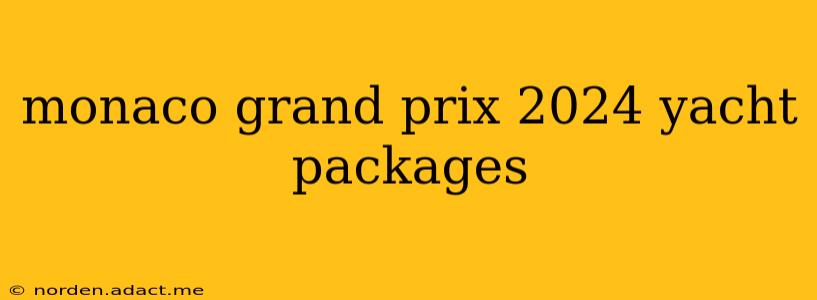 monaco grand prix 2024 yacht packages
