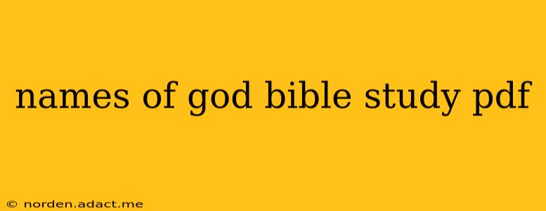 names of god bible study pdf
