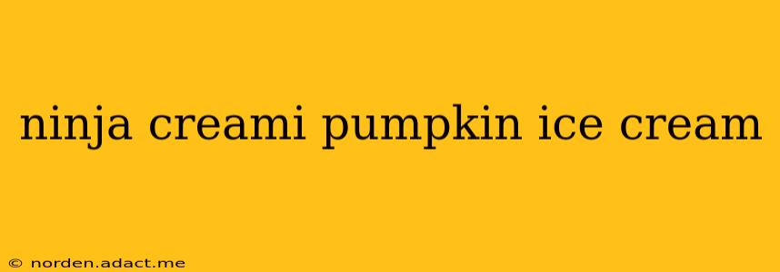ninja creami pumpkin ice cream