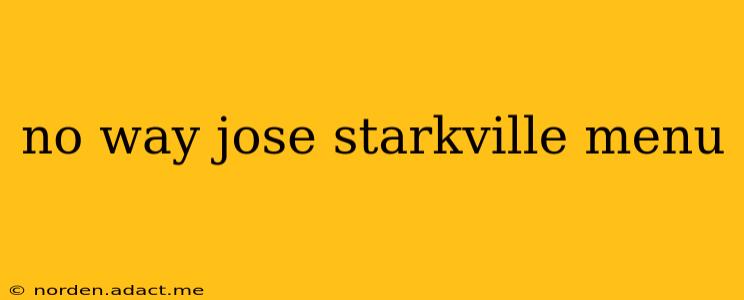 no way jose starkville menu