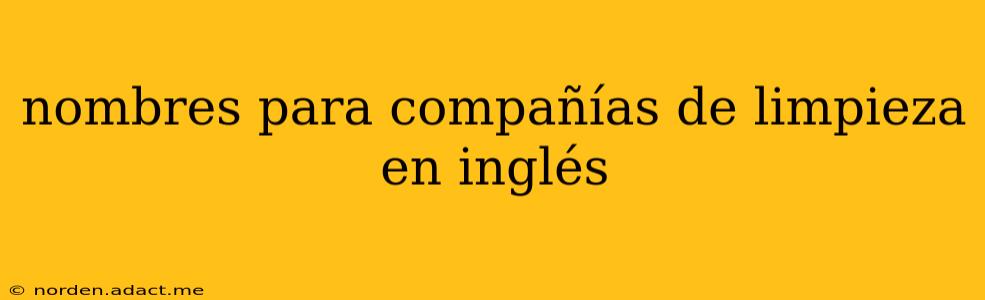 nombres para compañías de limpieza en inglés