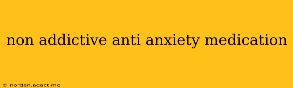 non addictive anti anxiety medication