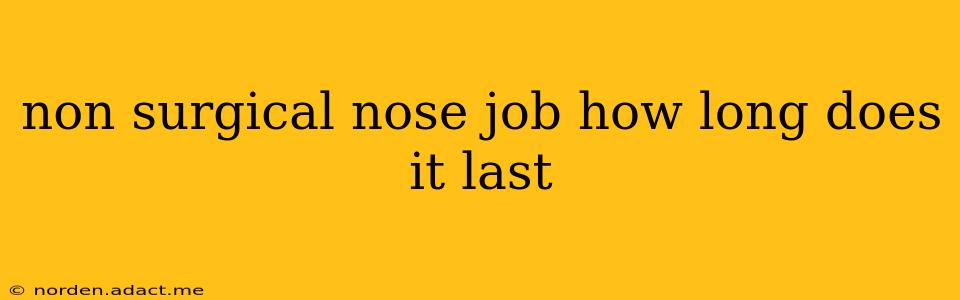 non surgical nose job how long does it last