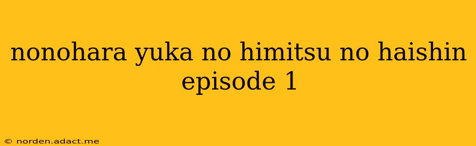 nonohara yuka no himitsu no haishin episode 1