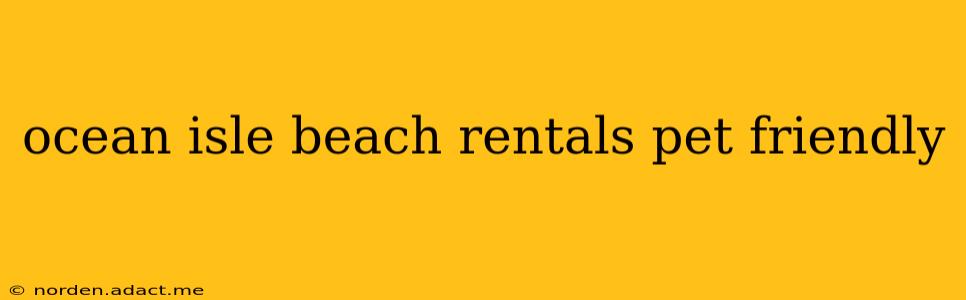 ocean isle beach rentals pet friendly