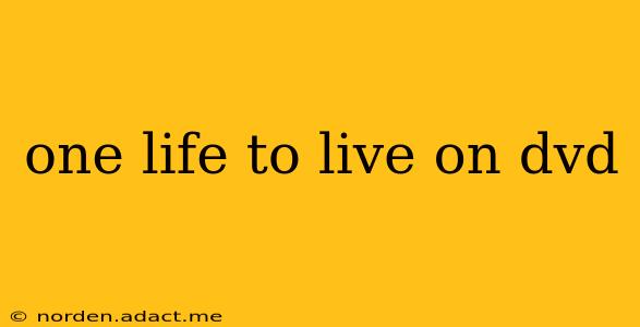 one life to live on dvd