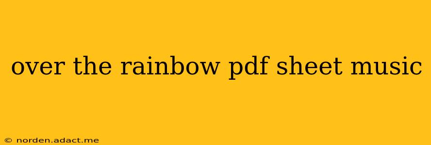 over the rainbow pdf sheet music