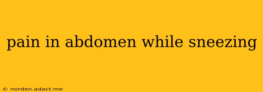 pain in abdomen while sneezing