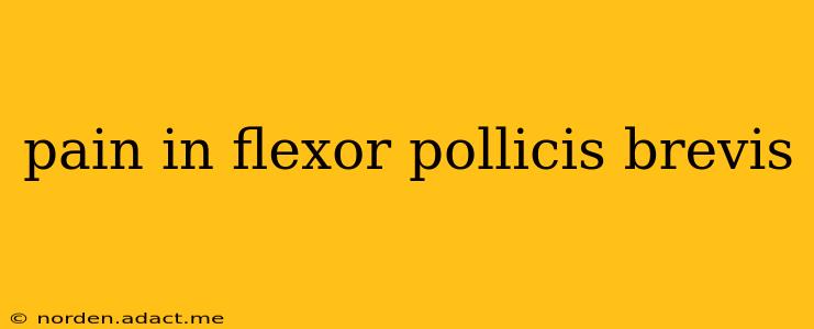 pain in flexor pollicis brevis