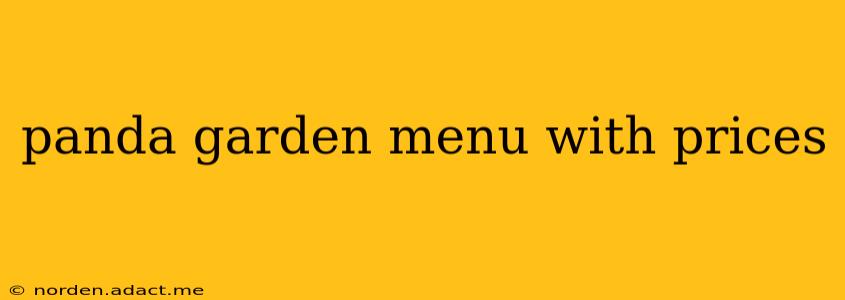 panda garden menu with prices