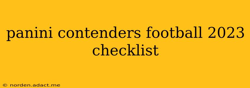 panini contenders football 2023 checklist