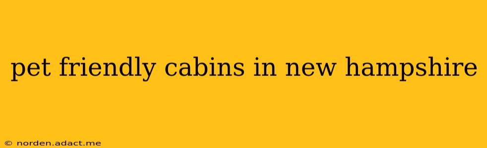 pet friendly cabins in new hampshire