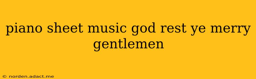 piano sheet music god rest ye merry gentlemen