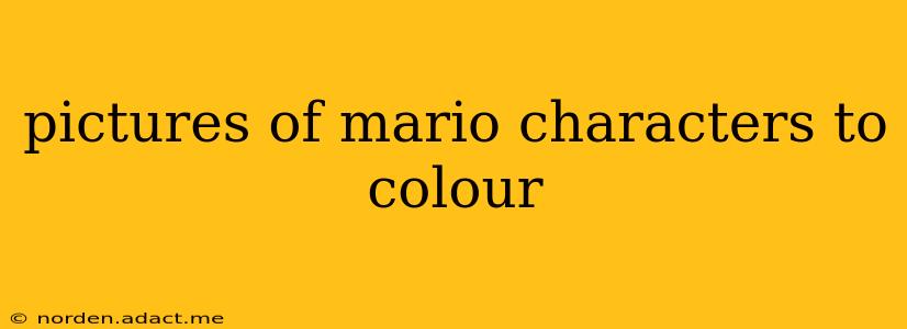 pictures of mario characters to colour