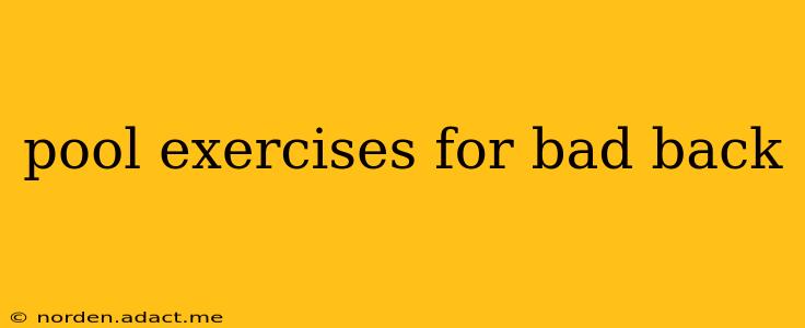 pool exercises for bad back