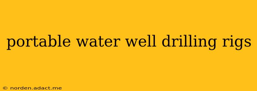 portable water well drilling rigs