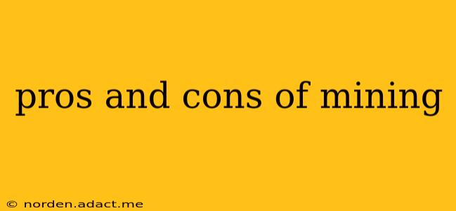 pros and cons of mining