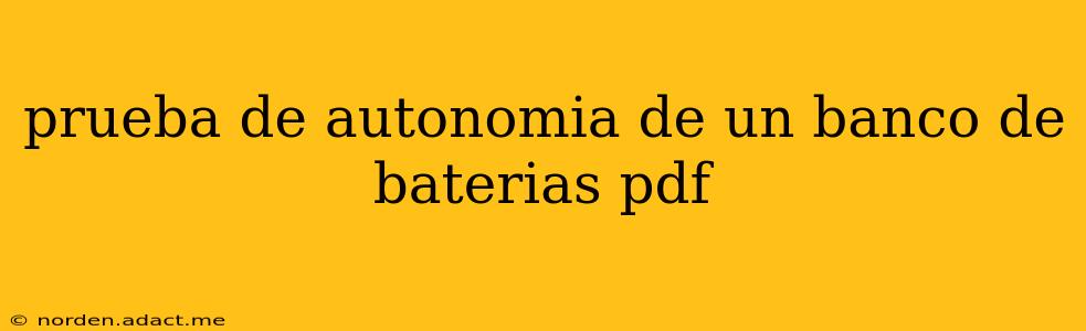 prueba de autonomia de un banco de baterias pdf