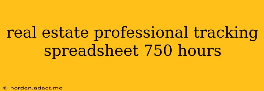 real estate professional tracking spreadsheet 750 hours