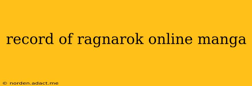 record of ragnarok online manga