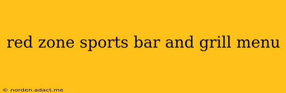 red zone sports bar and grill menu