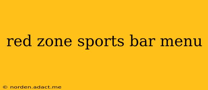 red zone sports bar menu