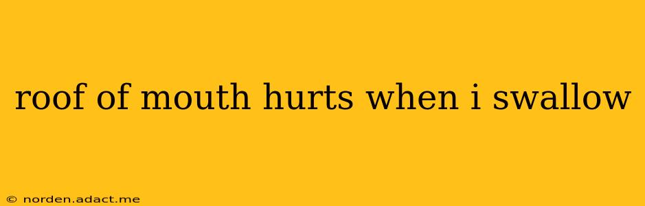 roof of mouth hurts when i swallow