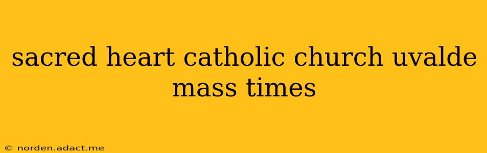 sacred heart catholic church uvalde mass times