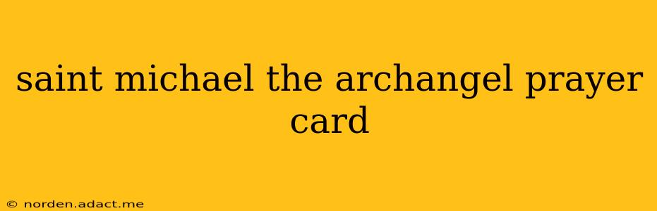 saint michael the archangel prayer card