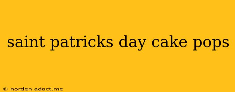 saint patricks day cake pops