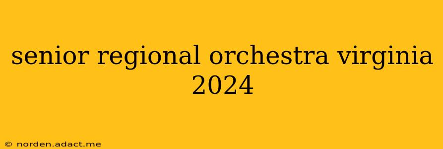 senior regional orchestra virginia 2024