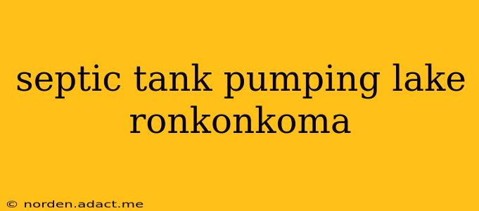 septic tank pumping lake ronkonkoma