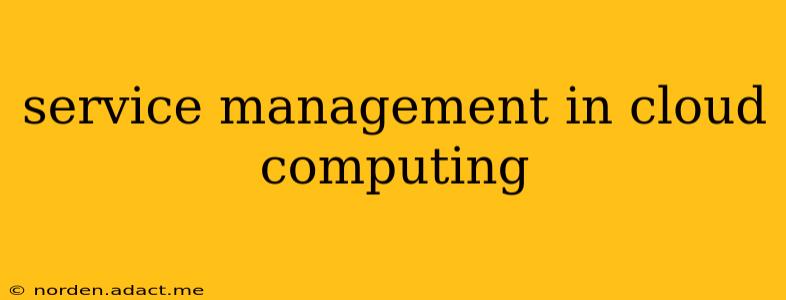 service management in cloud computing
