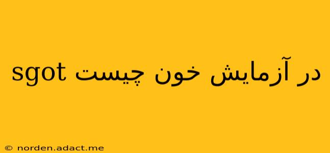 sgot در آزمایش خون چیست