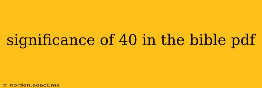 significance of 40 in the bible pdf