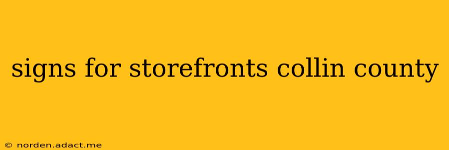 signs for storefronts collin county
