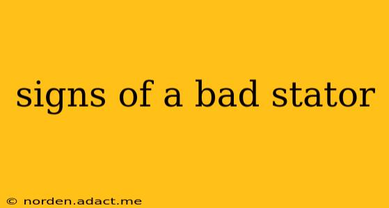 signs of a bad stator